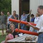 Richard's tennis ball cannon. It shoots them out of sight.